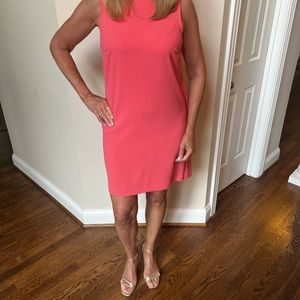 Trina Turk Coral Shift Dress w/ Keyhole Back